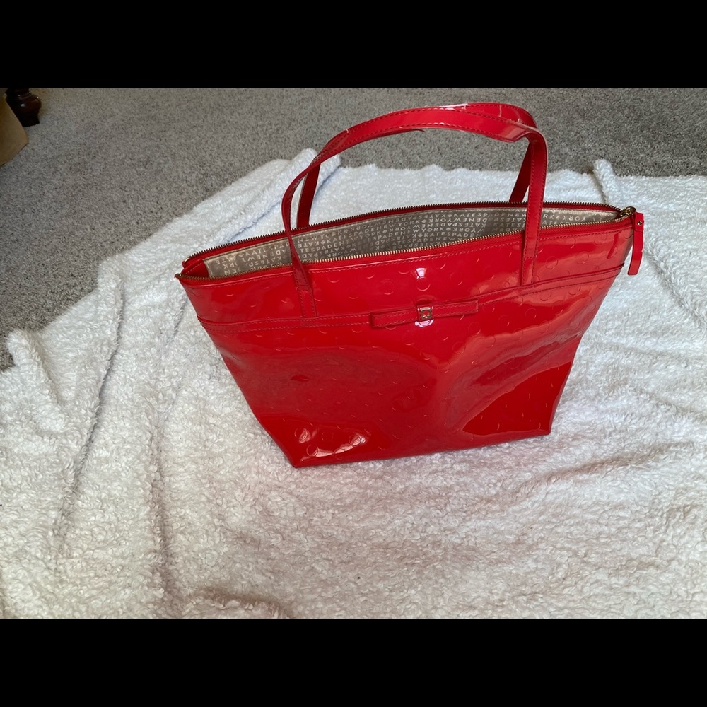 Kate Spade patent leather red tote